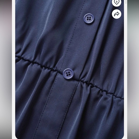 BloomChic Plus Size Shirt Collar Shirred Button Up Dress - Picture 4 of 6